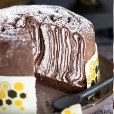 Recette de gâteau de crêpes zébré au chocolat Weiss
