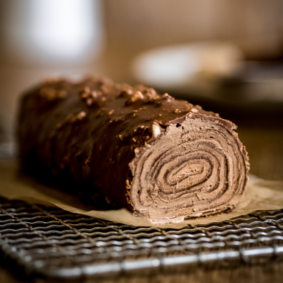 Recette de crêpe roll glaçage rocher